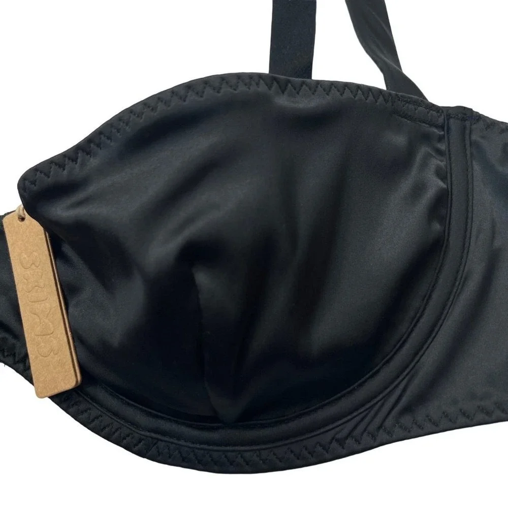 SKIMS Woven‎ Shine Underwire Bra 44C Onyx - Picture 6 of 12